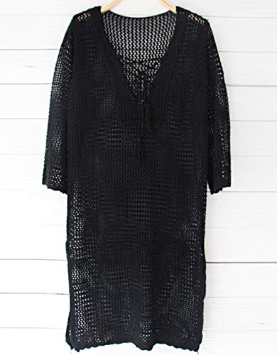 JFAN Vestido Suelto de Bikini Mujer Camisolas y Pareos para Mujer Traje de Baño Sexy Crochet Cover Up