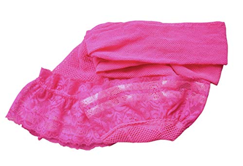 JHosiery Mujer Antideslizante Rejilla Medias de Liga con Encaje Talla Única 10-16 - 1 Par Rosa Fucsia, 10-16