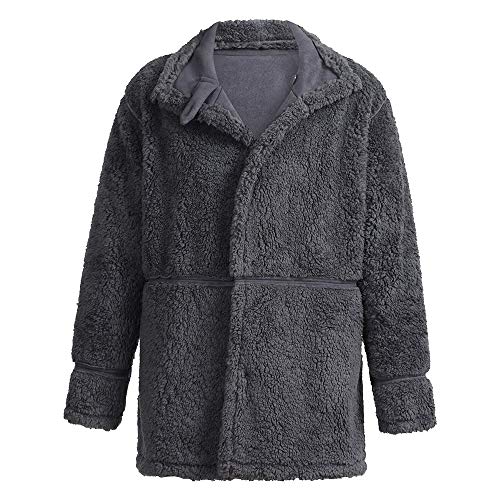 JiaMeng Chaqueta de Piel de Oveja de Invierno Abrigo de Lana cálida con Forro de imitación de Cordero de montaña Chaquetas Militar Cazadora para Hombre cálido Grueso Vintage