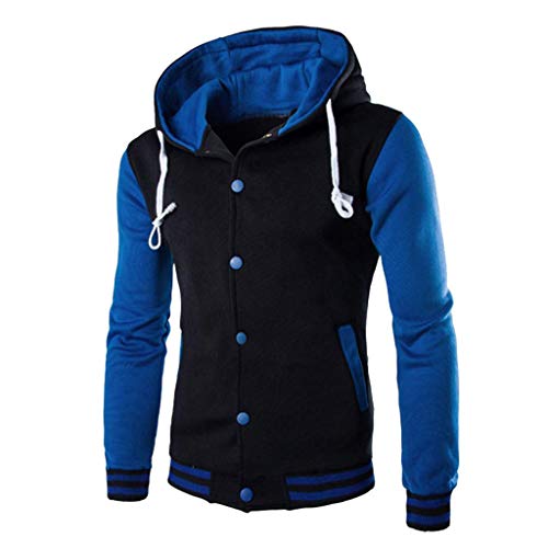 JiaMeng Hombres Chaqueta Primavera otoño e Invierno Algodón Abrigo Chaqueta Outwear Sweater Sudadera de Invierno Slim Warm (Azul#2, M)