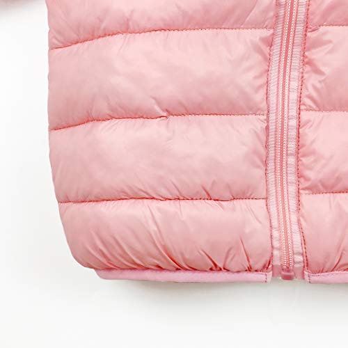 JiAmy Bebé Chaqueta Invierno Abrigo con Capucha Ligero Trajes Ropa de Calle Acolchado Rosa 6-12 Meses