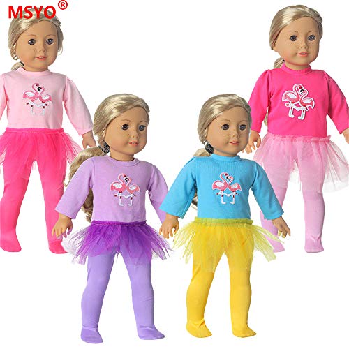 Jilibaba Ropa de muñeca, Traje de Falda con patrón de Flamenco, Accesorios para Disfraces, Regalo para niños, Juguete para muñecas American Girl de 18 Pulgadas / 46 cm, Rosa