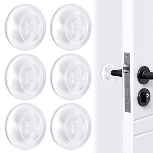 Jinhuaxin Tope de Puerta, 6 pcs Reutilizable Topes Puertas Adhesivo, ,Transparente Tope para la Puerta Autoadhesivo, Topes Para Puertas para Muebles y Protección de Paredes