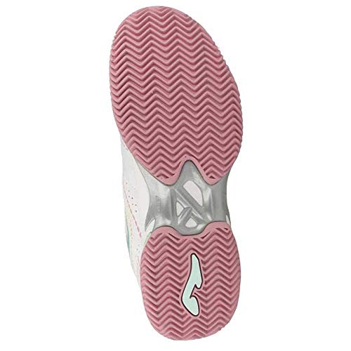 Joma Set Lady, Zapatos de Tenis Mujer, Blanco-Rosa, 38 EU