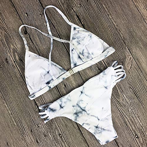 JURTEE Bikini Mujer 2019 Moda Sexy Cuello En V Impresión De Mármol Traje De Baño De Dos Piezas Brasileño Verano Bañador Ropa De Playa