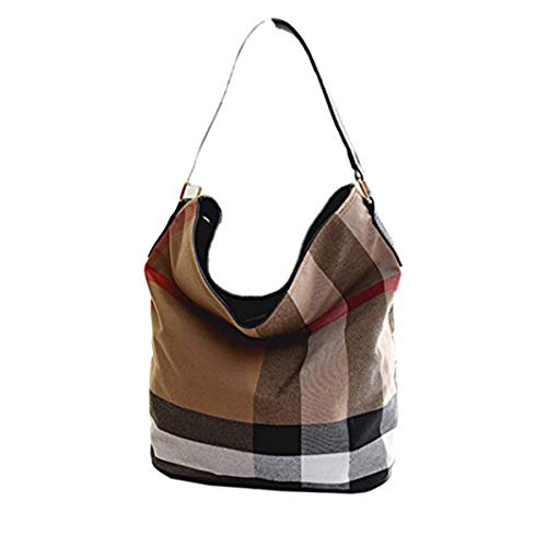 Kaday Wewo Bolso Shopper Mujer Bolso Bandolera Lienzo Bolso Totalizador Bolsos Mujer Con Plaid Bolsos De Mano Viaje Bolso Portatil Grande Bolsos Cruzados Casual Bolso Playa Bolsos Crossbody