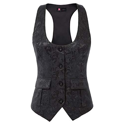 KANCY KOLE Vest Chaleco de Traje para Mujer Chaleco Primavera Otoño KC2143-1 XXL