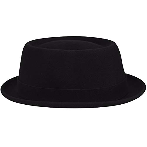 Kangol Litefelt Sombrero Pork Pie, Negro, Talla Inglesa: Large para Hombre