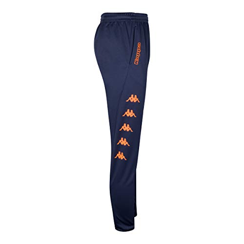 Kappa Pagino Pantalón Largo, Unisex, Azul Marino/Naranja Fluor, S