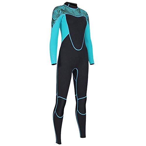 Keenso Traje de Neopreno para Mujer, Traje de Neopreno de Cuerpo Completo de 2 mm Traje de Neopreno de Manga Larga cálido Traje de Surf Resistente a los Rayos UV(XL)