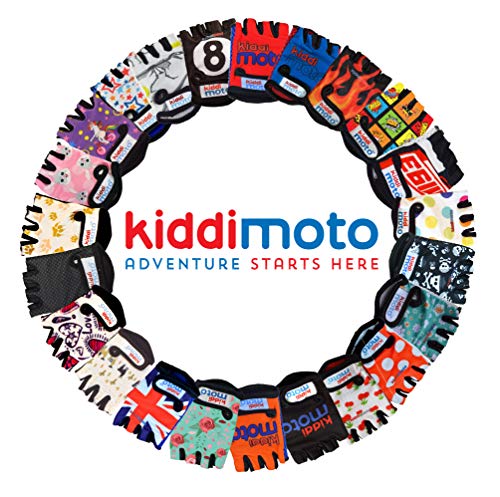 KIDDIMOTO Guantes de Ciclismo sin Dedos para Infantil (niñas y niños) - Bicicleta, MTB, BMX, Carretera, Montaña - Floral - Talla: M (5-8 años)