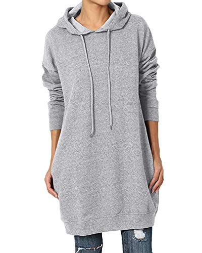 Kidsform Sudadera con Capucha para Mujer Hoodie Mujer Sudadera con Capucha de Otoño Sudadera con Bolsillo Sweatshirt Mujer D-Gris S