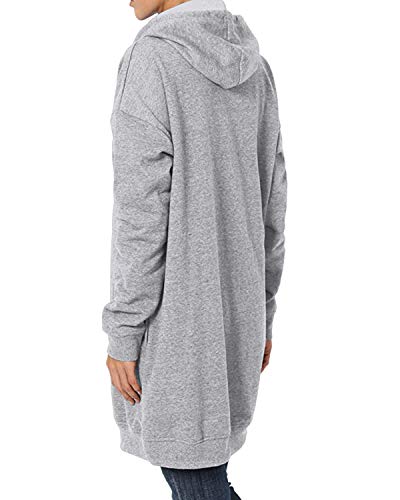 Kidsform Sudadera con Capucha para Mujer Hoodie Mujer Sudadera con Capucha de Otoño Sudadera con Bolsillo Sweatshirt Mujer D-Gris S