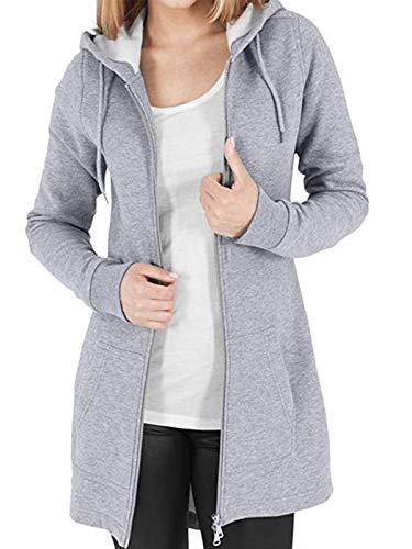 Kidsform Sudadera con Capucha para Mujer Sudadera con Capucha de Otoño Sudadera con Bolsillo Hoodie E-Gris M