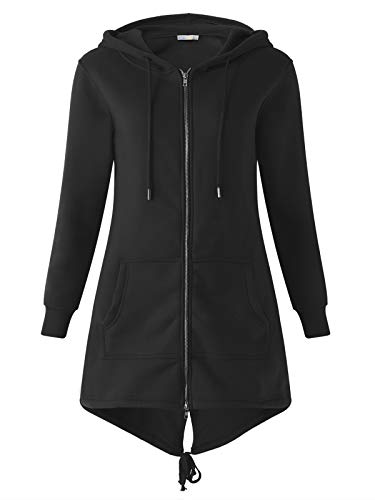 Kidsform Sudadera con Capucha para Mujer Sudadera con Capucha de Otoño Sudadera con Bolsillo Hoodie E-Negro S