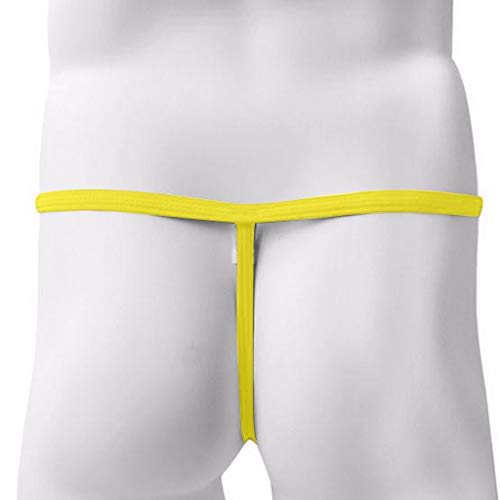 KIMODO Sretch T-Back Sretch Tanga para Hombre Calzoncillos Calzoncillos—Amarillo Free Size