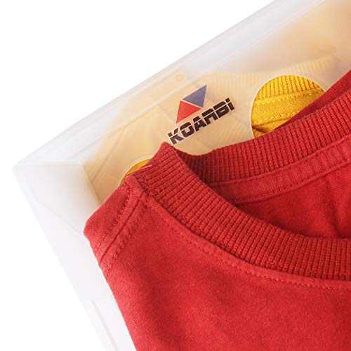 KOARBI Organizador de Camisetas, Ropa, Armario. Resistente y Reciclable. Antihumedad y Antiarrugas. Organiza Camisas, cajoneras, estanterías, armarios. Pack de 10