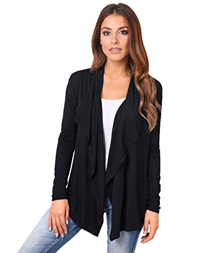 KRISP 6056-BLK-14, Rebeca Chaqueta Punto Abierta, Negro, 42