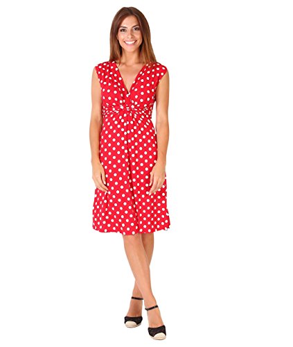 KRISP Mujer Vestifo Corto Lunares Juvenil (6147-REDWHT-14)