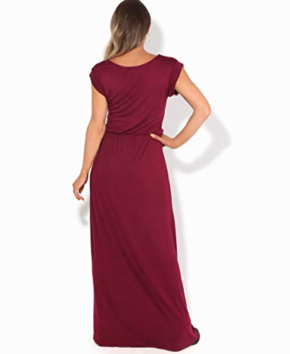 KRISP Vestido Mujer Tallas Grandes Largo Barato Casual Ibicenco De Día Ropa Hippie Online Ofertas, (Burdeos (3269), 44 EU (16 UK)), 3269-WIN-16