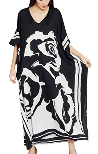 L-Peach Bohemia Vestido Largo Kaftan Kimono Pareo Bikini Cover Up para Mujer