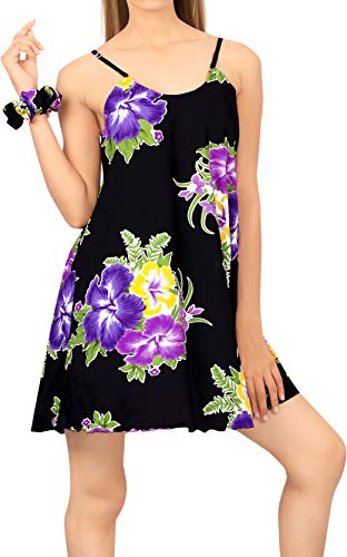 LA LEELA Vestido de Cambio Verano de Las Mujeres de Bohemia de la Vendimia Estilo étnico Violeta_Z29 XL