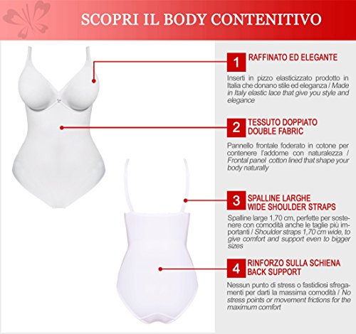 Lady Bella Lingerie Classic Lady PA0194 Body íntimo Femenino Reductor y Moldeador sin aro Copa C preformada en Microfibra para Tallas Grandes