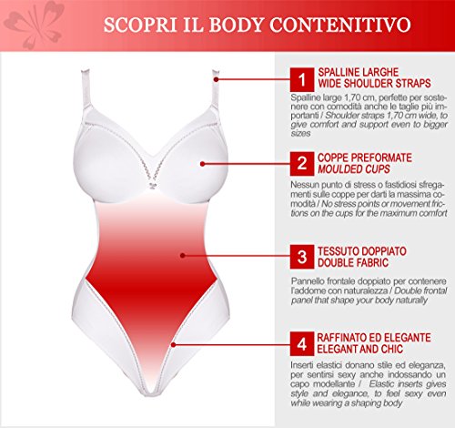 Lady Bella Lingerie Top Comfort P6738 Body íntimo Femenino Reductor y Moldeador sin aro Copa C preformada en Microfibra para Tallas Grandes