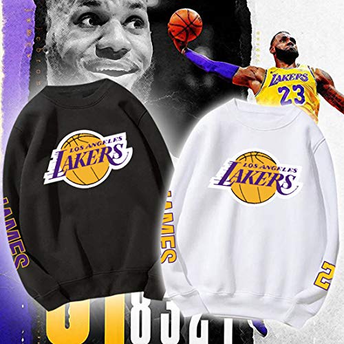 Lakers James Sudaderas de Baloncesto para Hombres y Mujeres Camisa de Manga Larga suéter de Cuello Redondo