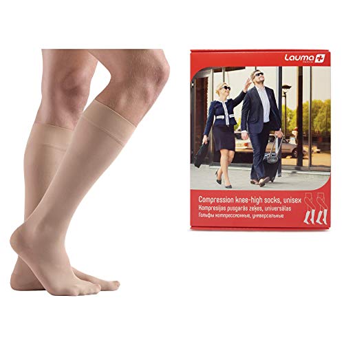 Lauma Medical, Medias de Compresión Hasta la Rodilla, con Puntera Cerrada para Mujeres y Hombres, Calcetines de Compresión Largos de 23-32 mmHg, Clase 2.