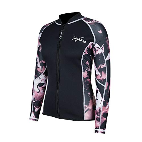 LayaTone Chaqueta de Buceo Hmbres Mujer Traje de Neopreno 3mm Traje de Surf Protección UV Top de Buceo Kaya Natación Nadando Submarinismo Wetsuit Mujer Camisa de Buceo Hombres (Mangas de Lycra)