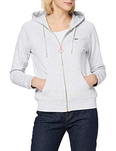 Lee Zip Through Hoodie Sudadera con Capucha, Gris (Sharp Grey Mele 03), L para Mujer