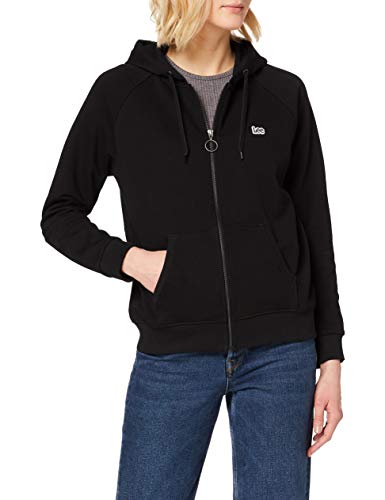 Lee Zip Through Hoodie Sudadera con Capucha, Negro (Black 01), XS para Mujer