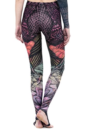 Leggings Estampados Wingorama - Leggins etnicos de Cintura Alta con alas de Colores, Ropa Alternativa de Mujer - Talla M