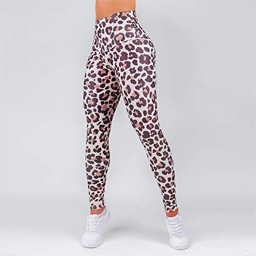 Leggins Mujer Push Up Pantalones de Fitness Mallas Yoga Pantalones estampados leopardos aptitud altas polainas de la cintura control del estómago de la mujer pantalones largos activos y atléticos mall