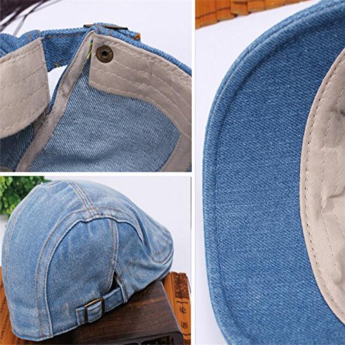 Leisial Sombrero de Boina Vaquera Gorra con Visera Casquillo Vintage Sencilla Ocio al Aire Libre Sombrero del Sol Protector Solar para Unisex-Adult,Azul Oscuro