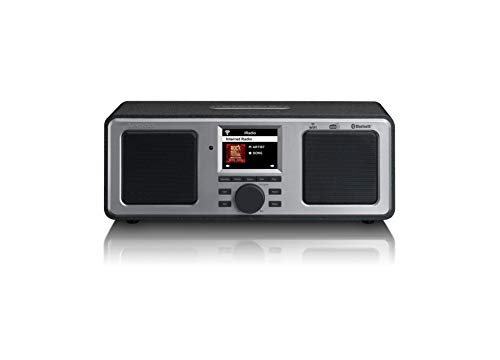 Lenco DIR-165 - Radio por Internet con W-LAN (Bluetooth y Wi-Fi, Dab+, Radio FM, Pantalla a Color de 2,4", función de Despertador, Control Mediante aplicación Undok, 16 W RMS), Color Negro