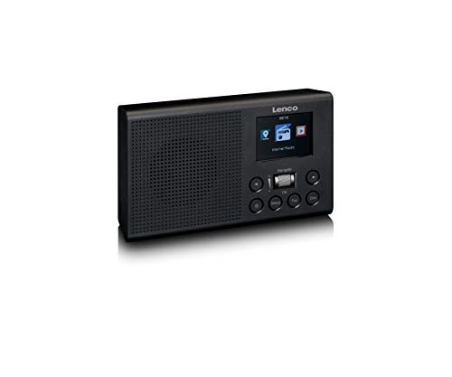 Lenco DIR-60 – Radio por Internet portátil – Radio WLAN con Dab+ y FM – Pantalla TFT LCD de 2,4 Pulgadas – 2 W RMS – Ecualizador – Previsión meteorológica – Entrada y Salida AUX – Negro