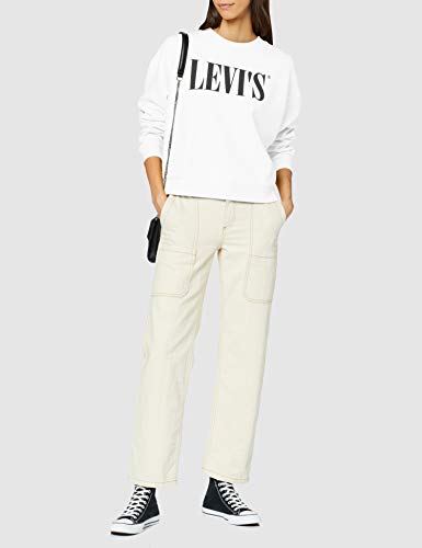 Levi's Graphic Diana Crew Sudadera, White (90's Serif White+ 0000), Mujer