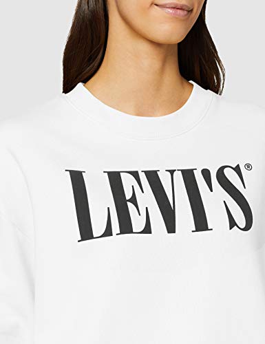 Levi's Graphic Diana Crew Sudadera, White (90's Serif White+ 0000), Mujer