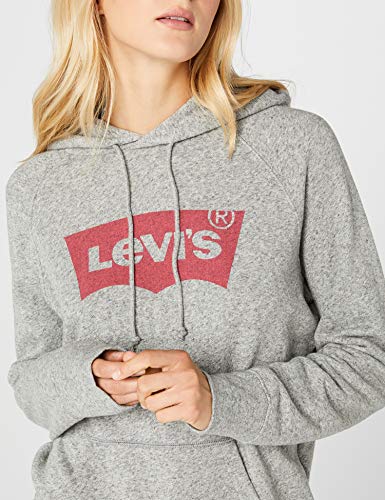 Levi's Graphic Sport Felpa, Hoodie Housemark Smokestack Htr, XXS Donna