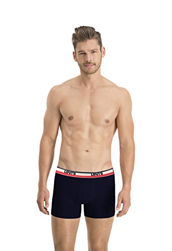 Levi's LEVIS MEN SPRTSWR LOGO BOXER BRIEF 2P, Multicolor (Black/Grey Melange 004), L (Pack de 2) para Hombre