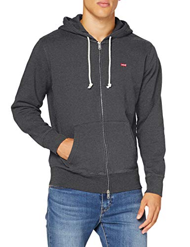 Levi's New Original Zip Up Sudadera, Charcoal Heather Xx, L para Hombre