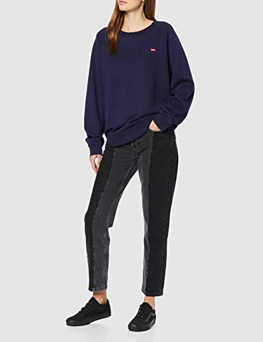 Levi's Relaxed Graphic Crew Sudadera, Azul (Sea Captain Blue Wash Sea Captain 0059), Small para Mujer