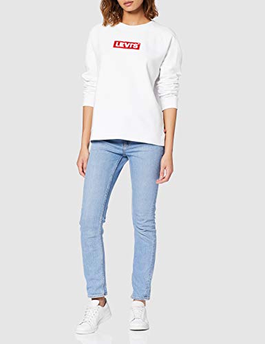 Levi's Relaxed Graphic Long Sleeve Sudadera, White (Crew Box Tab White+ 0092), XXS para Mujer