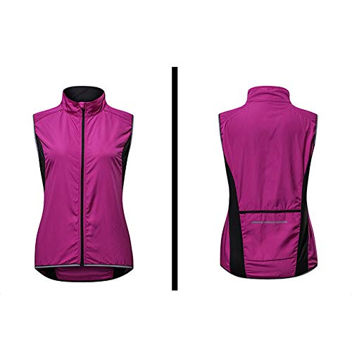 LFTYV Chalecos De Ciclismo De La Mujer Chaleco De Ciclismo Impermeable Y Transpirable Ultra-Delgado De Las Mujeres De Los Chalecos Reflectante Correr con Raya para Deportes Al Aire Libre,B,XL