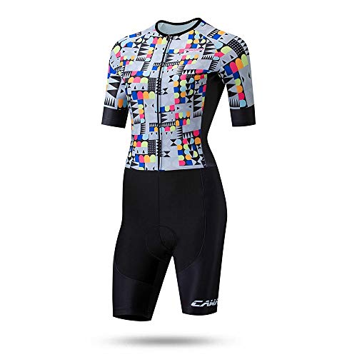 LiChaoWen Traje De Montar Verano Chaqueta De Traje De Mono Ciclismo Femenino De Triatlón De La Mujer Conjunto de Jersey de Ciclismo para Mujer (Color : Multi-Colored, Size : XL)