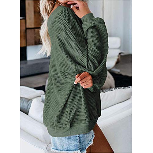 LIEBE721 Jersey Punto Mujer Camisas Manga Larga Chaqueta de Punto Sueter Mujer Básico V Cuello Jerseys Primavera Verano Otoño Suéter