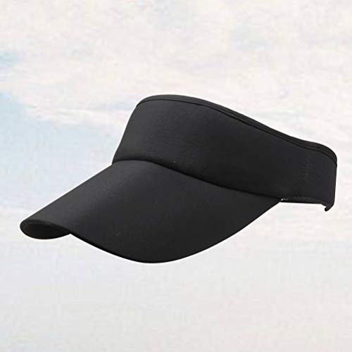 LIOOBO Unisex Hombres Mujeres Verano Ajustable Visera para el Sol Tenis Sombrero de Golf Gorra Exterior Topless para Deportes Playa Vacaciones Senderismo Golf (Negro)