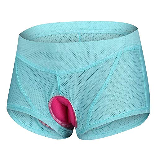 Lixada Ciclismo Ropa Interior Pantalones Cortos Deportivos de Las Mujeres Gel 3D Acolchada para Ciclismo al Aire Libre (Azul, XXL(CN)=XL(EU))